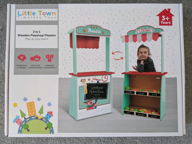 wooden play shop and theatre